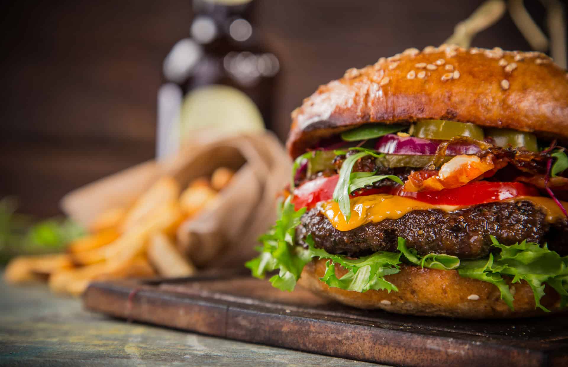 Burger displaying best comfort food in Cayman