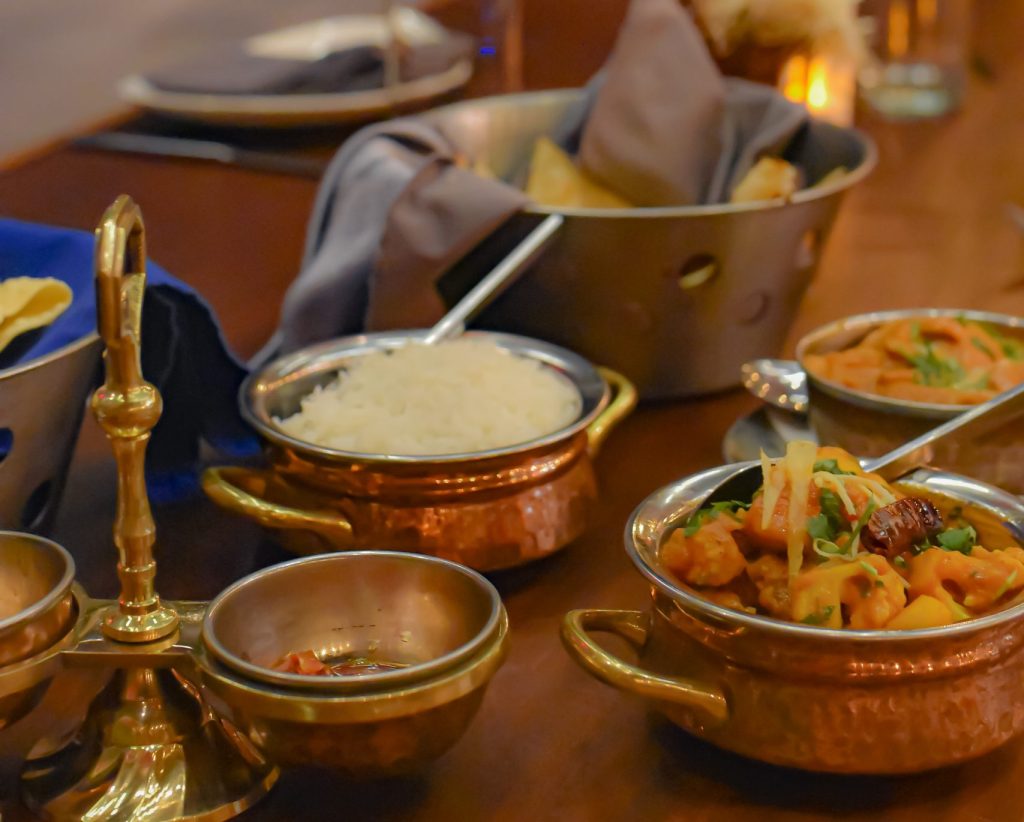 Spread of Asian food at Cayman restaurant