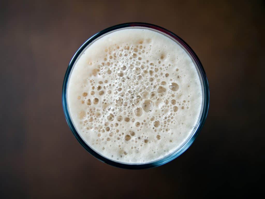 pint of beer from the top