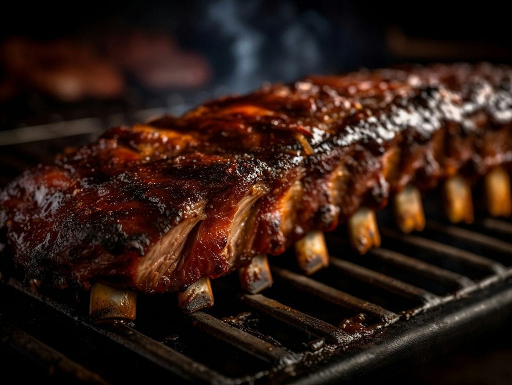 Juicy ribs being cooked on a grill